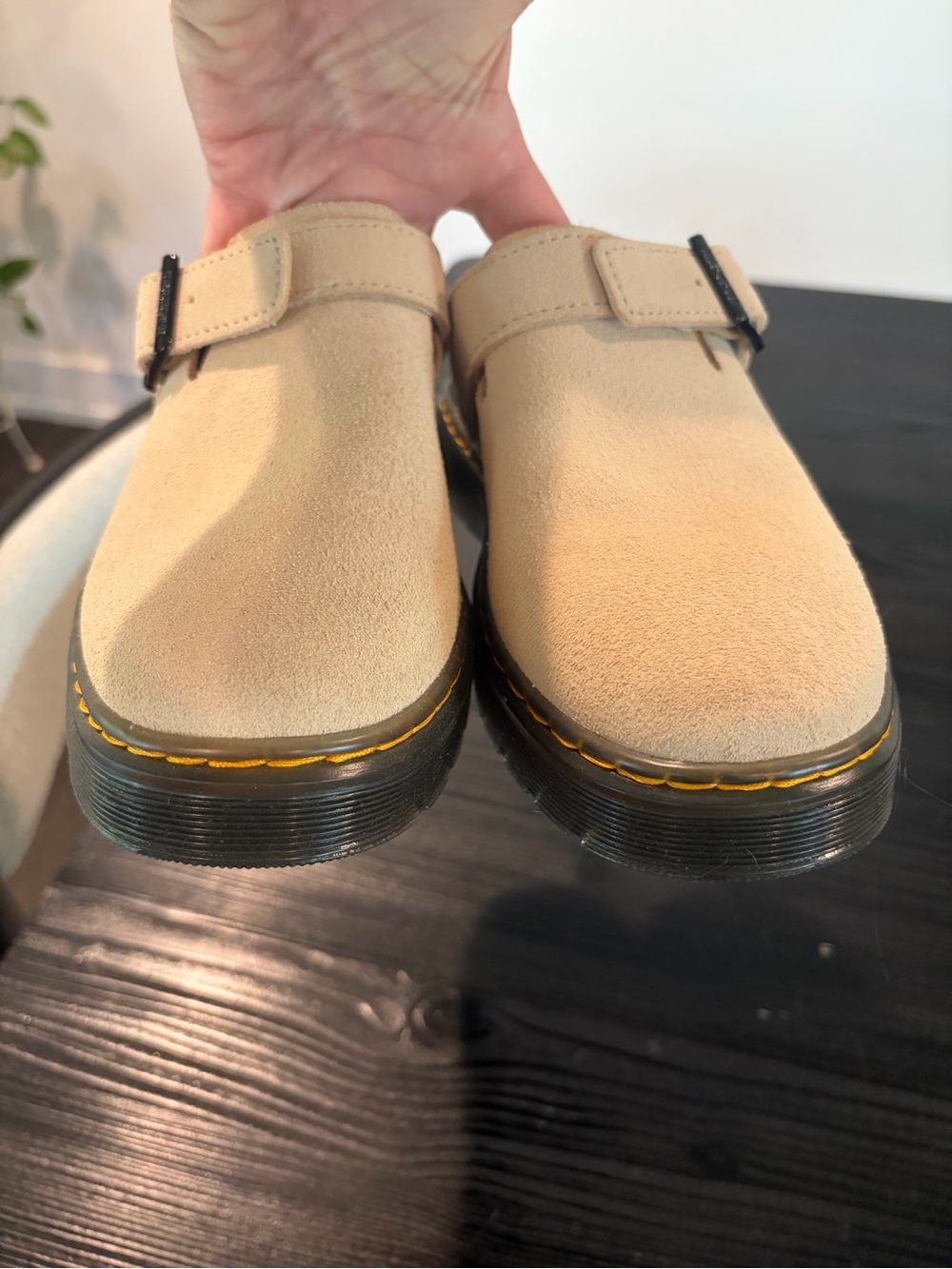 Dr. Martens Beige Suede Slip-On Clogs with Buckle worn once - Picture 7 of 7